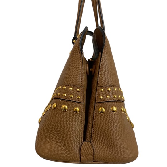 Prada Saffiano Cuir Studded Promenade Shoulder Bag – Authentic COA, Card & Strap - Picture 4 of 16